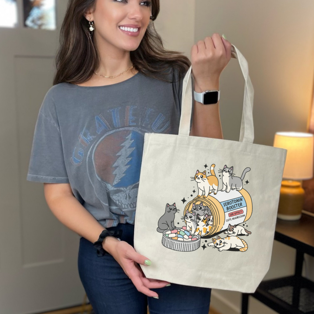 cat lovers Cotton Canvas Tote Bag