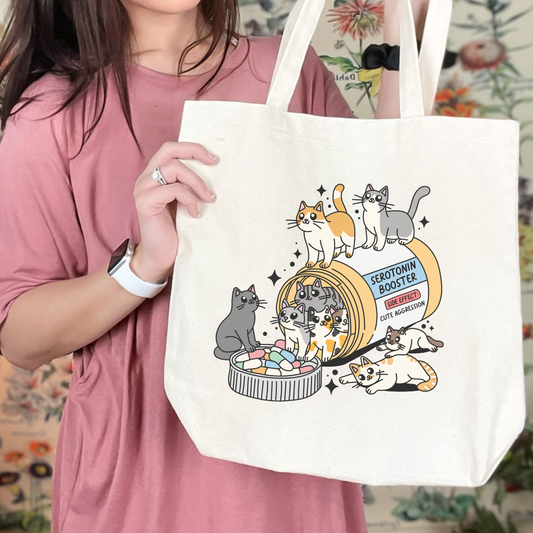 cat lovers Cotton Canvas Tote Bag